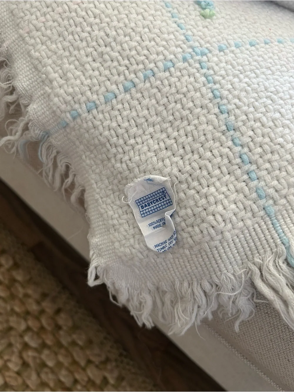 Vintage Made in Japan Rosebud Baby Blanket